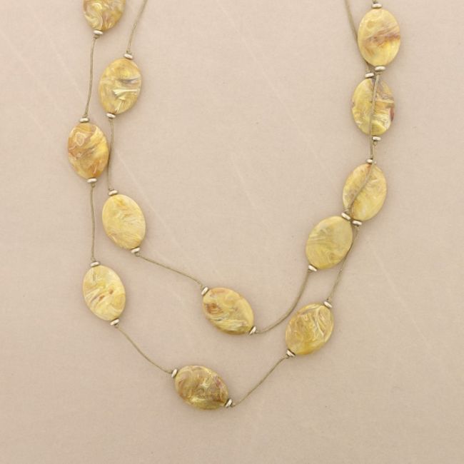 COLLAR LARGO CUENTAS RESINA