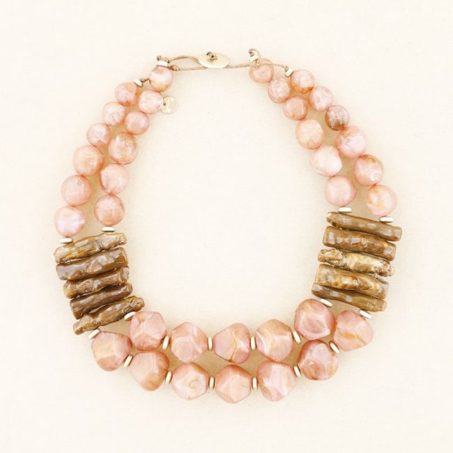 DOUBLE RESIN BEADS SHORT NECKLACE