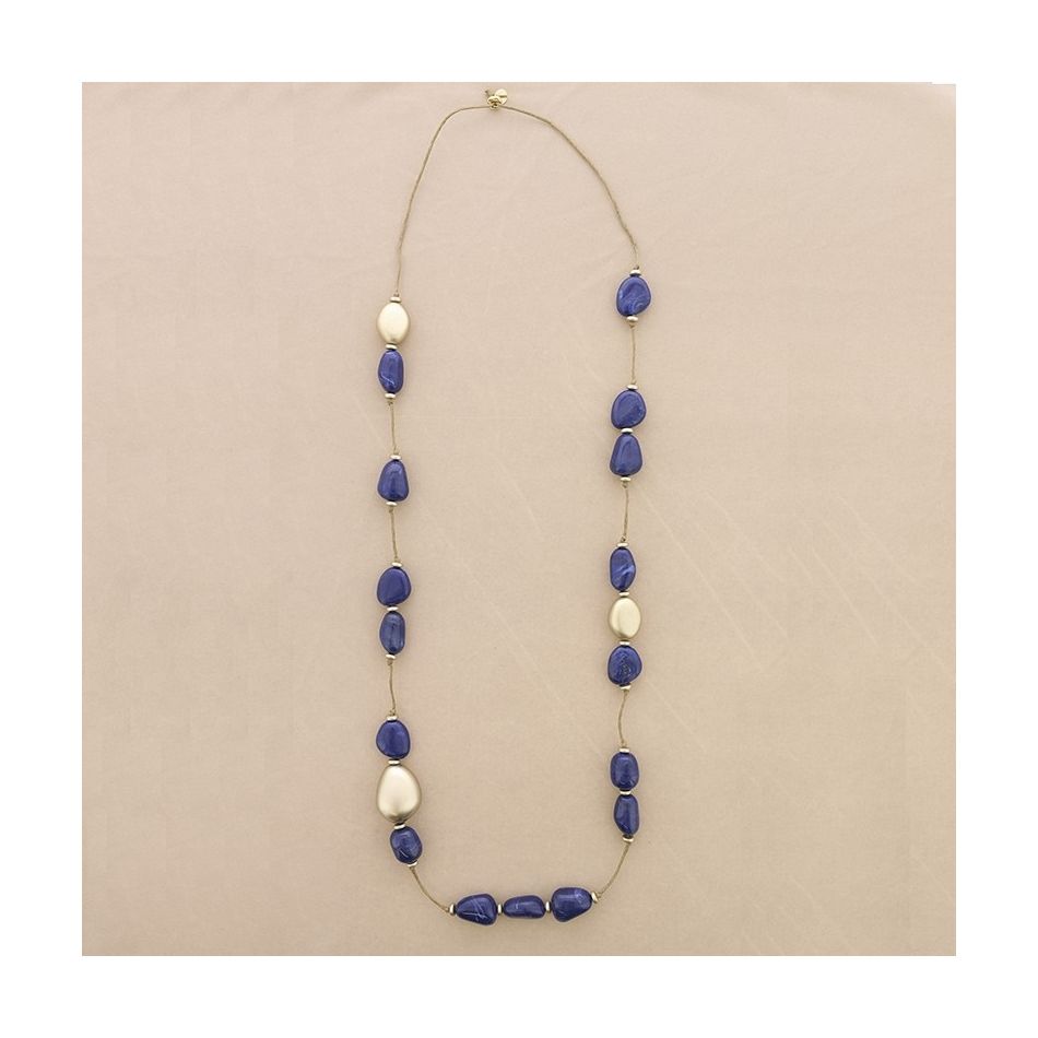 COLLAR LARGO CUENTAS RESINA