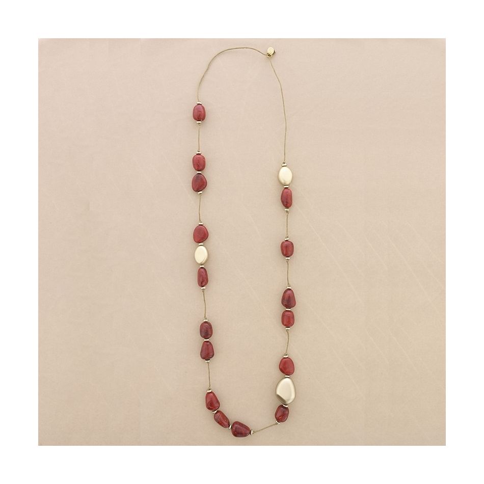 LONG NECKLACE WITH RESIN BEADS