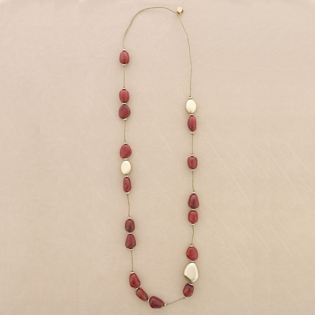 LONG NECKLACE WITH RESIN BEADS