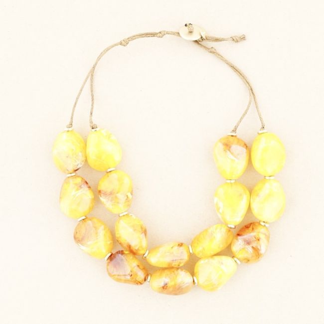 DOUBLE RESIN BEADS SHORT NECKLACE