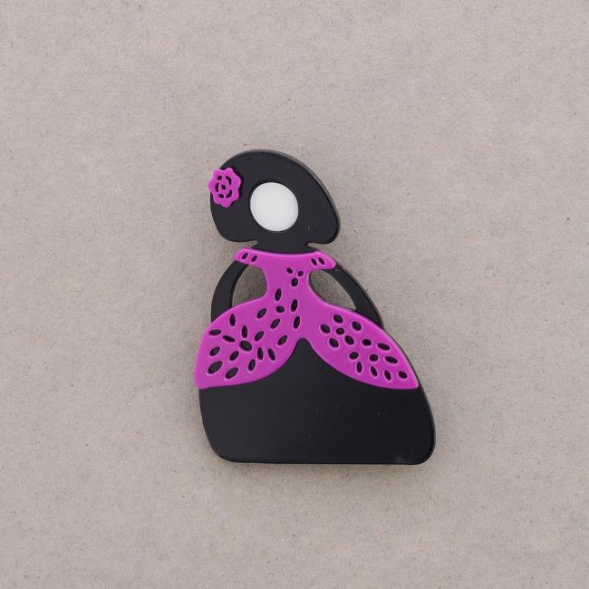BROCHE MENINA RESINA