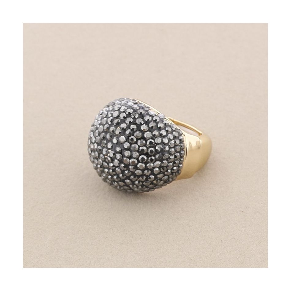 METAL RHINESTONE RING