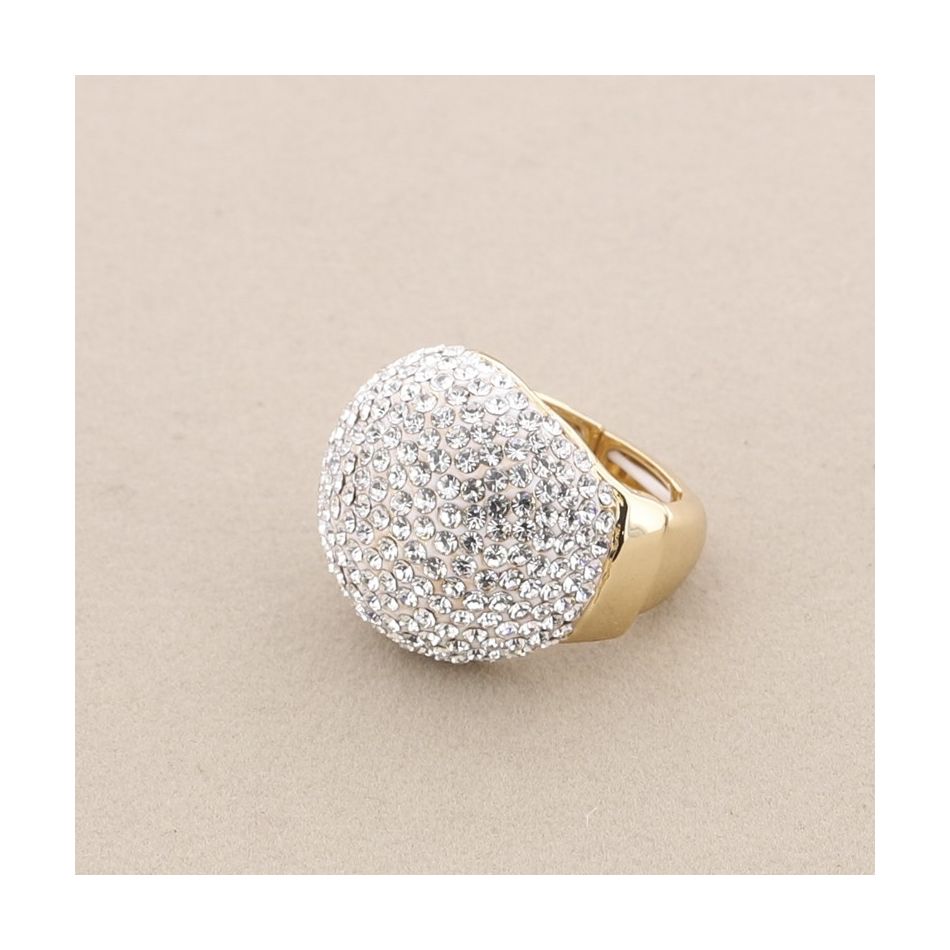METAL RHINESTONE RING