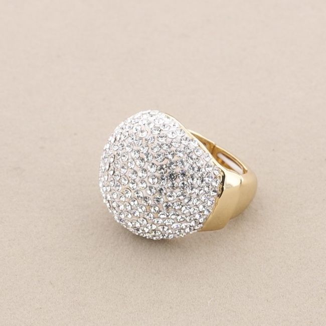 METAL RHINESTONE RING