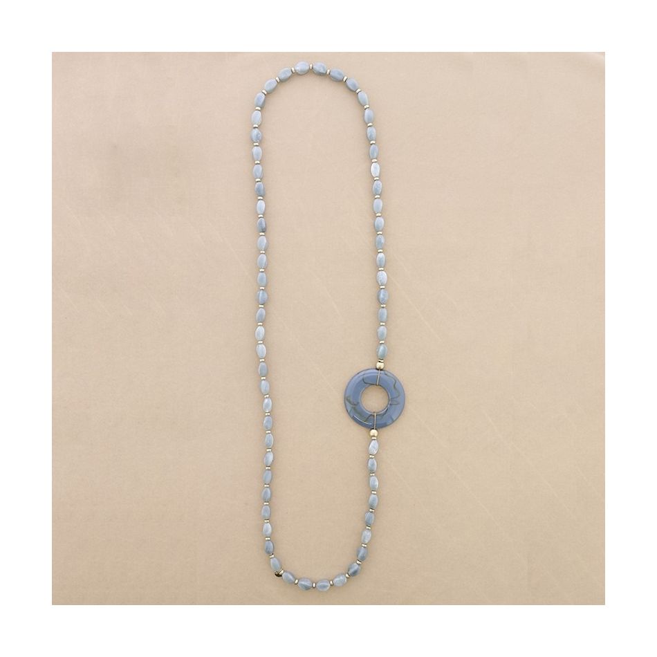 COLLAR LARGO CUENTAS RESINA DÓNUT