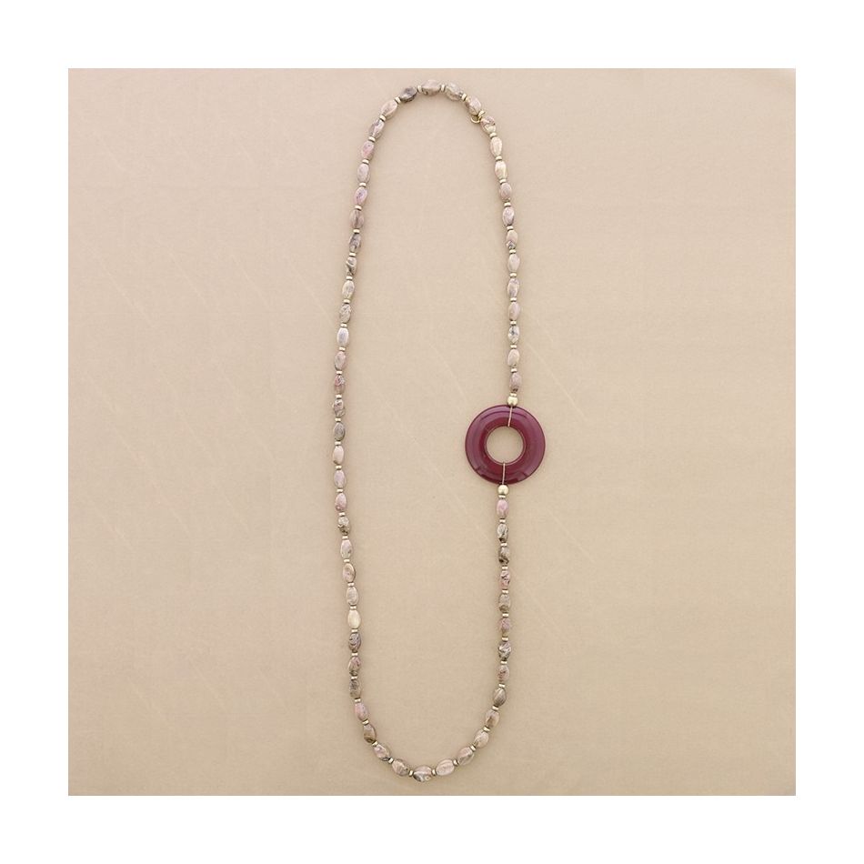 COLLAR LARGO CUENTAS RESINA DÓNUT