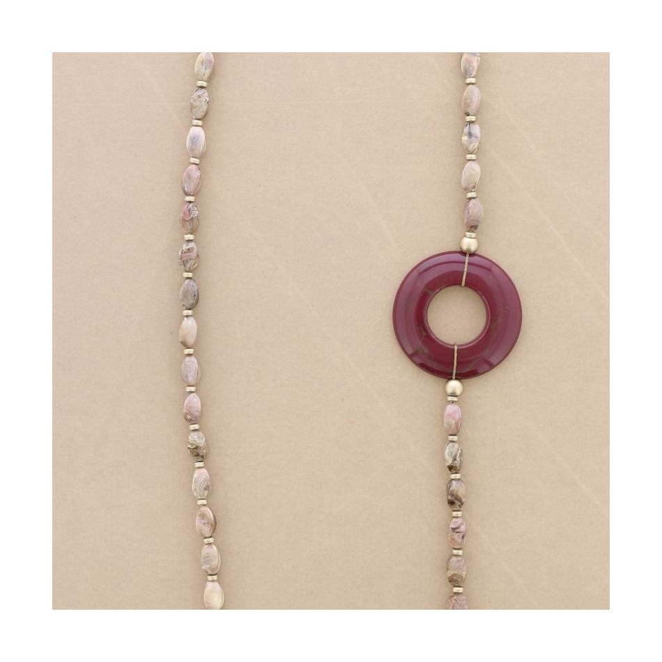 COLLAR LARGO CUENTAS RESINA DÓNUT