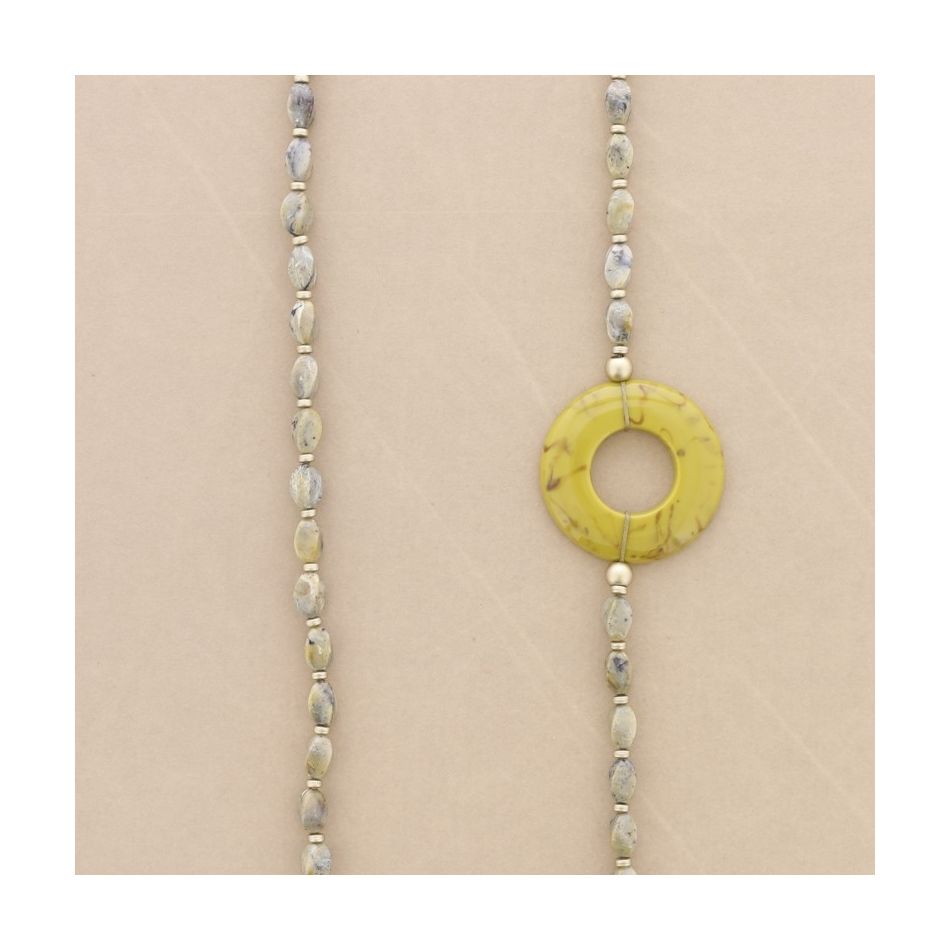 COLLAR LARGO CUENTAS RESINA DÓNUT
