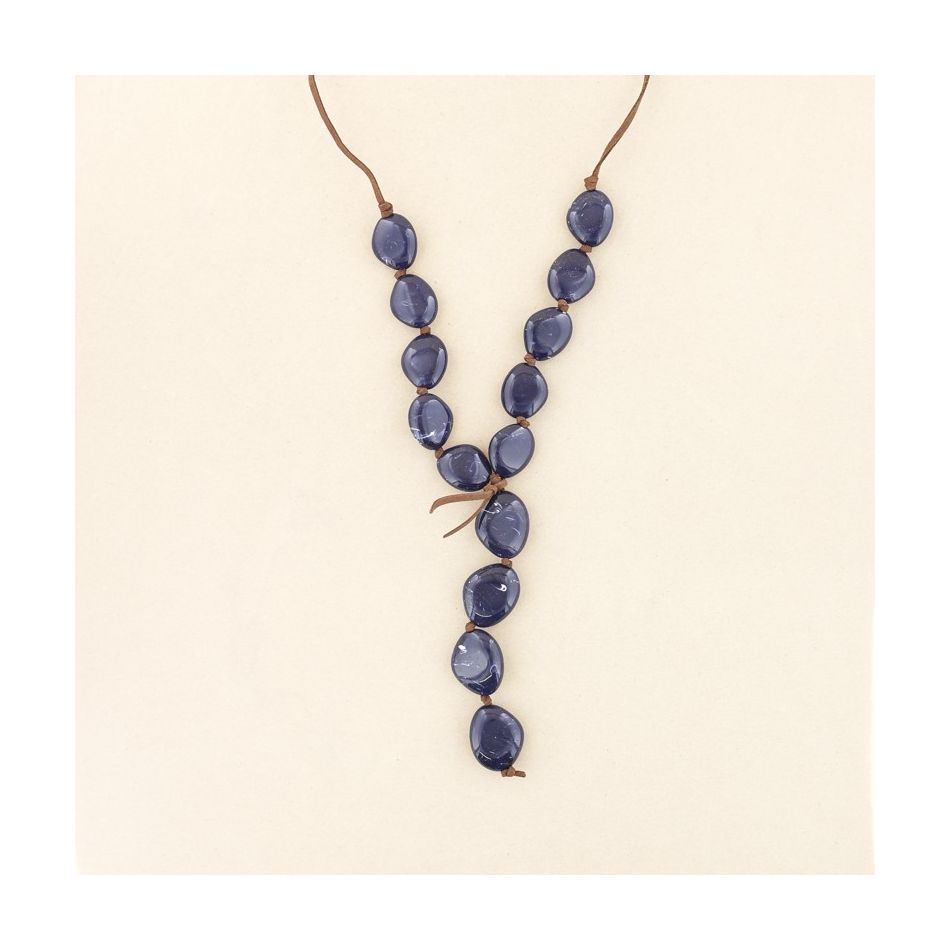 COLLAR LARGO CUENTAS RESINA