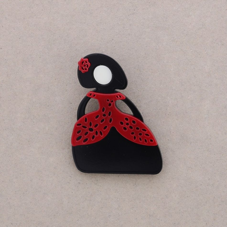 RESIN MENINA BROOCH