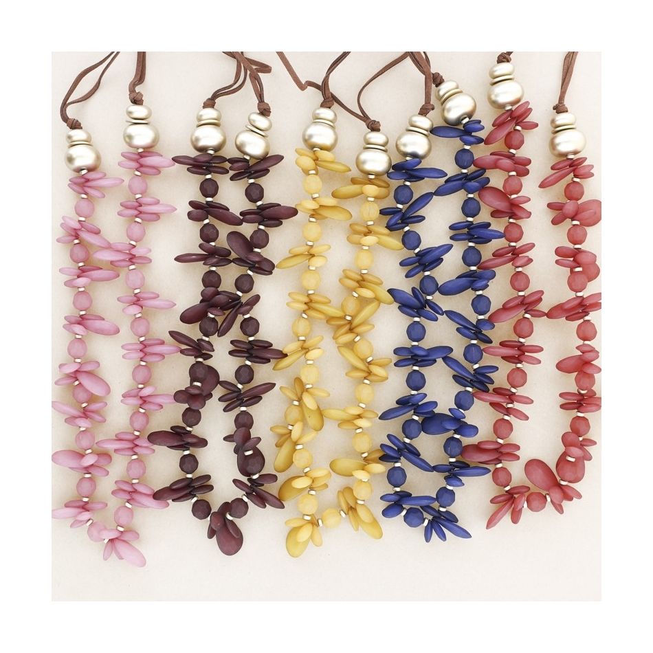 COLLAR LARGO CUENTAS RESINA