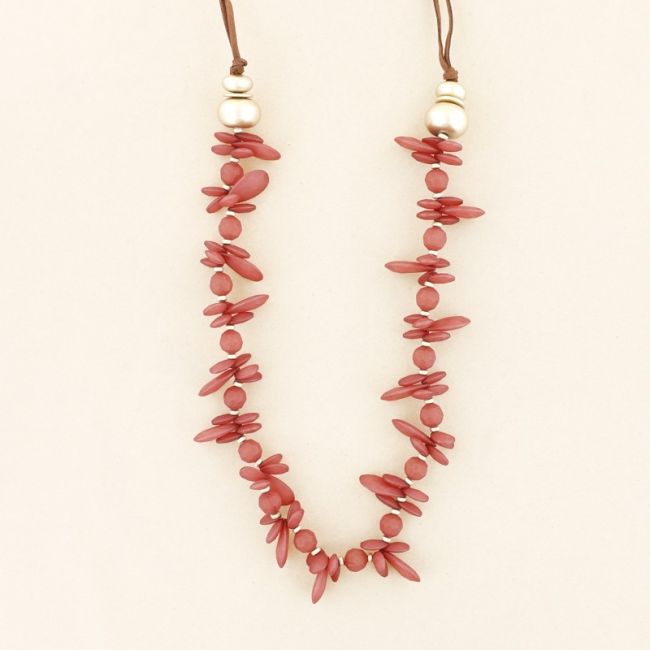 COLLAR LARGO CUENTAS RESINA
