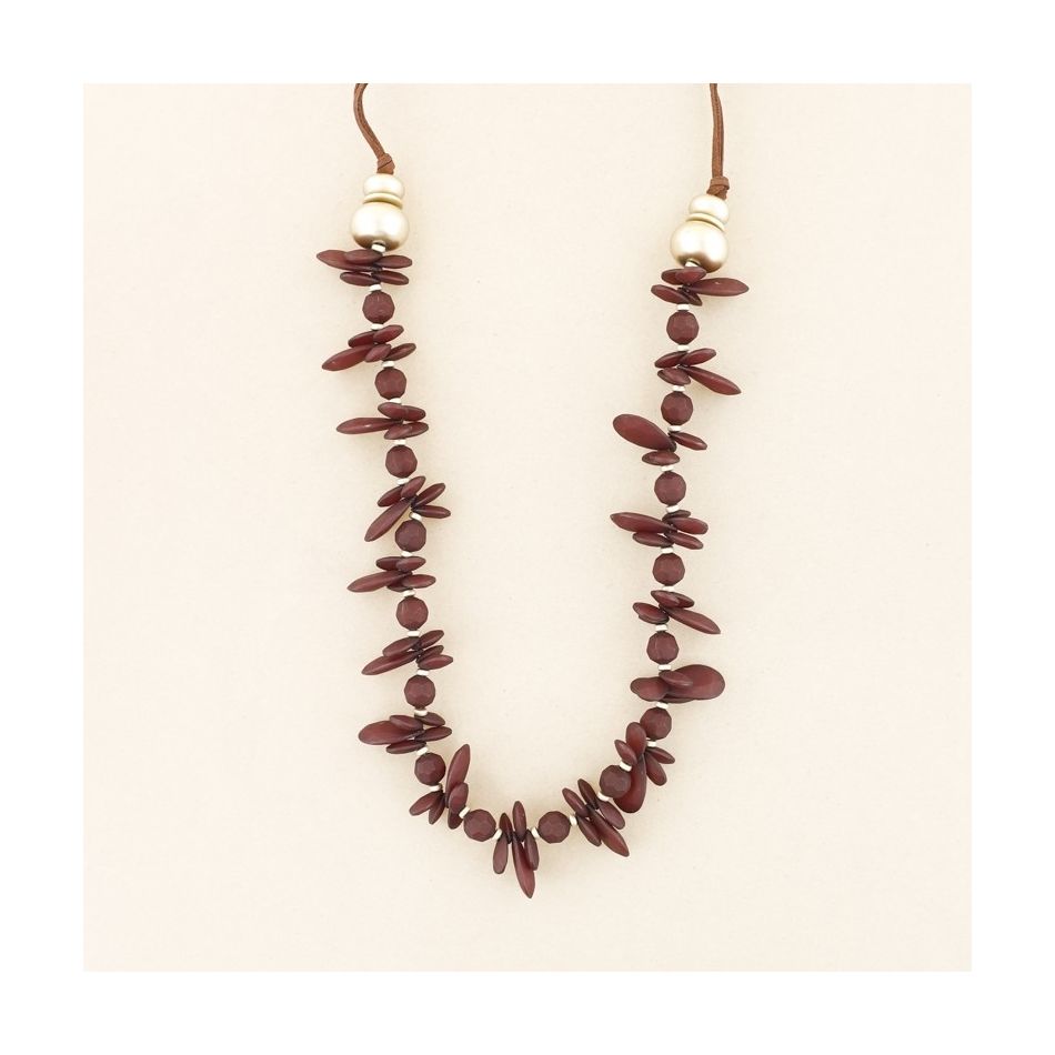 COLLAR LARGO CUENTAS RESINA
