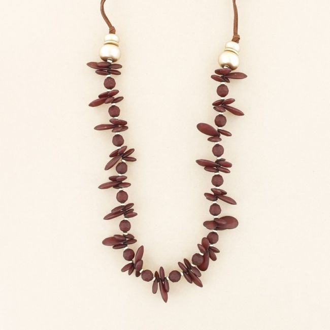 COLLAR LARGO CUENTAS RESINA