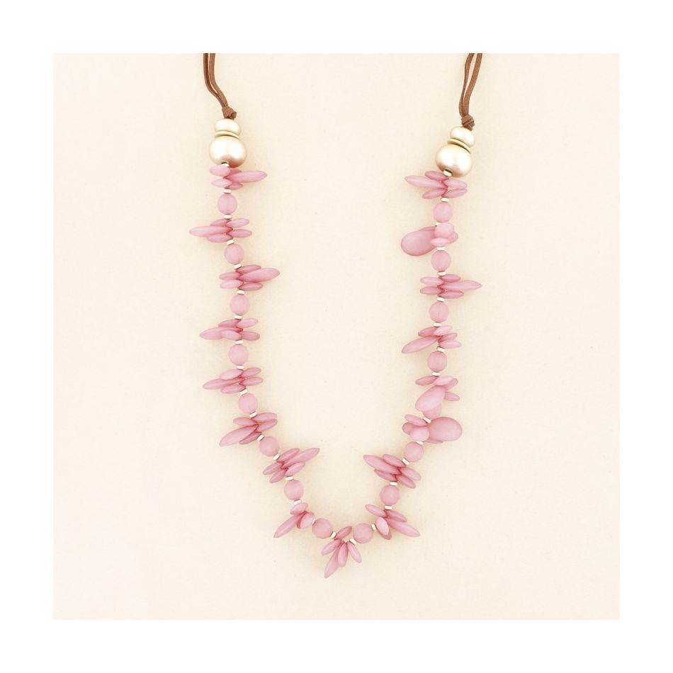 COLLAR LARGO CUENTAS RESINA