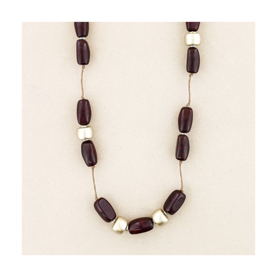 COLLAR LARGO CUENTAS RESINA