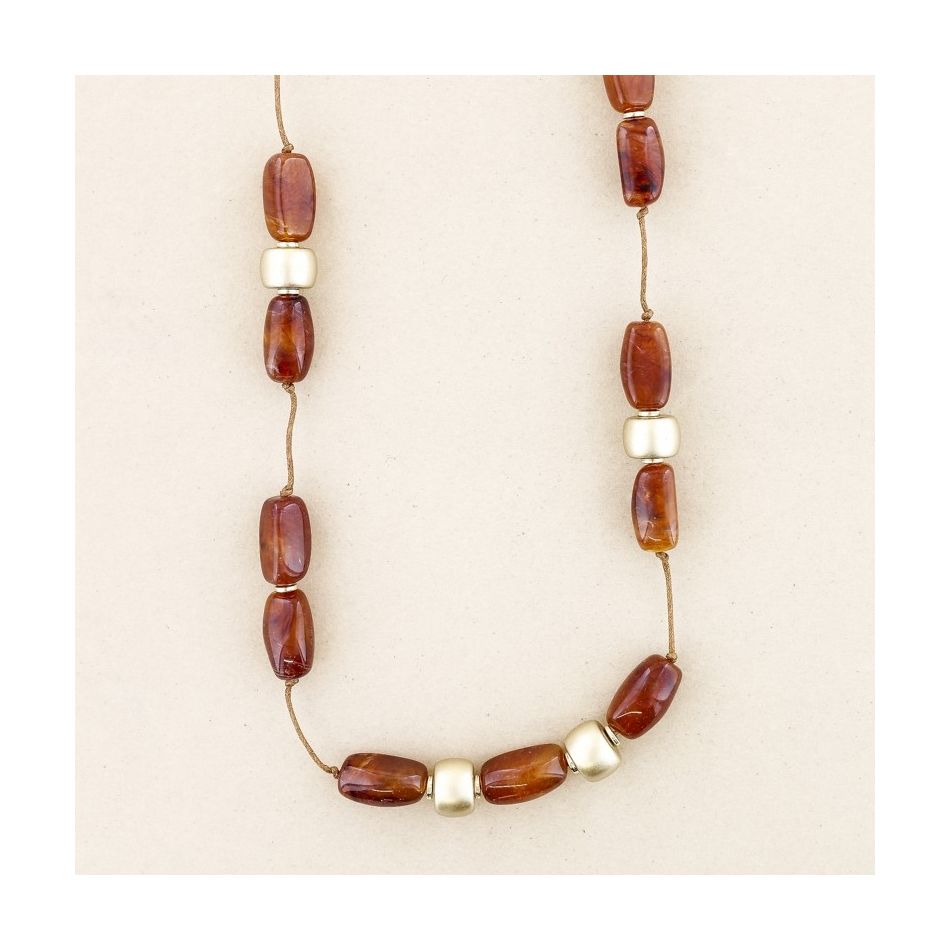 COLLAR LARGO CUENTAS RESINA