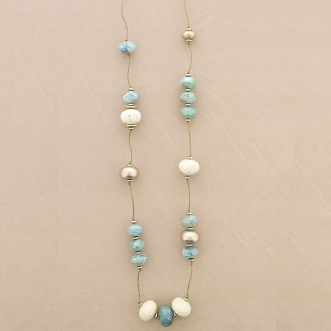 COLLAR LARGO CUENTAS RESINA FACETADA
