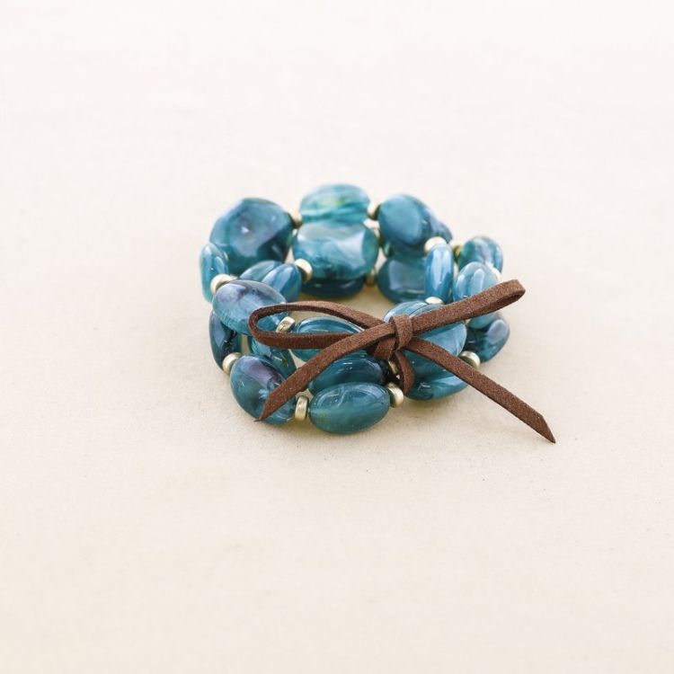 ELASTIC BRACELET 3 STRIPS WITH RESIN BEADS