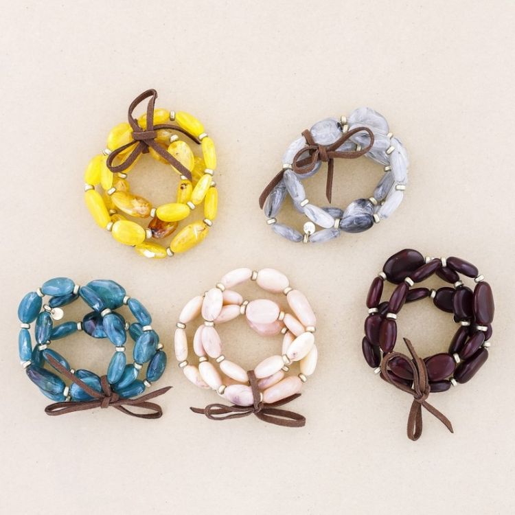 ELASTIC BRACELET 3 STRIPS WITH RESIN BEADS 2