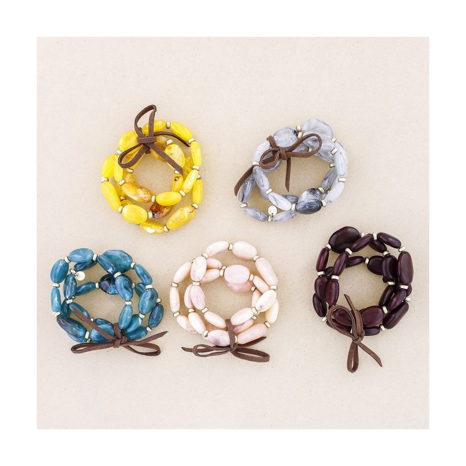 ELASTIC BRACELET 3 STRIPS WITH RESIN BEADS