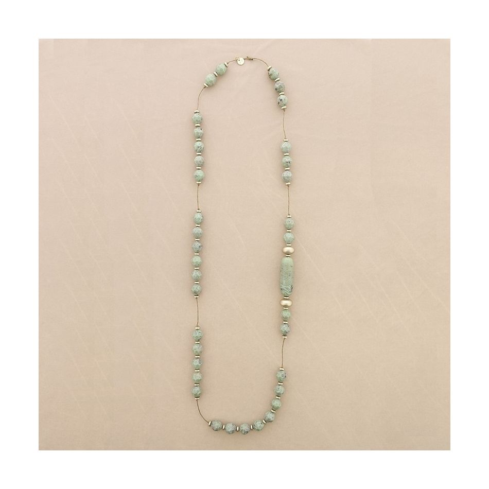 COLLAR LARGO CUENTAS RESINA FACETADA
