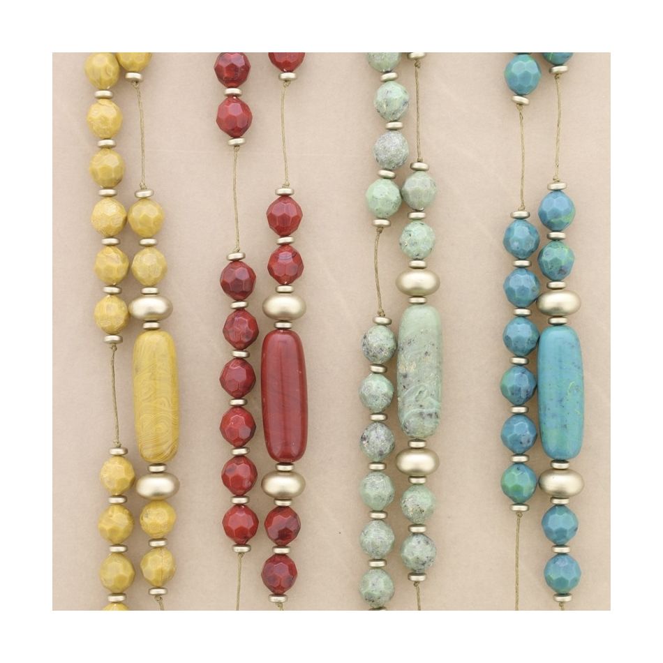 COLLAR LARGO CUENTAS RESINA FACETADA