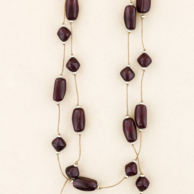 LONG DOUBLE RESIN BEADS NECKLACE 2