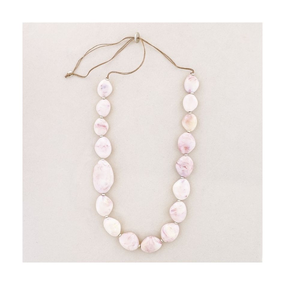 COLLAR LARGO CUENTAS RESINA