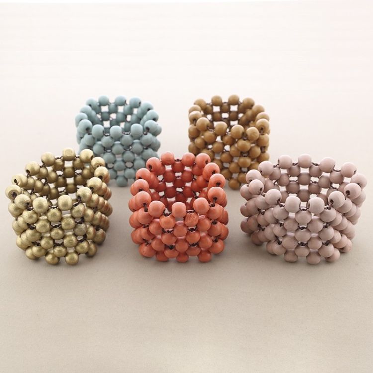 PULSERA ELÁSTICA CUENTAS MADERA 2