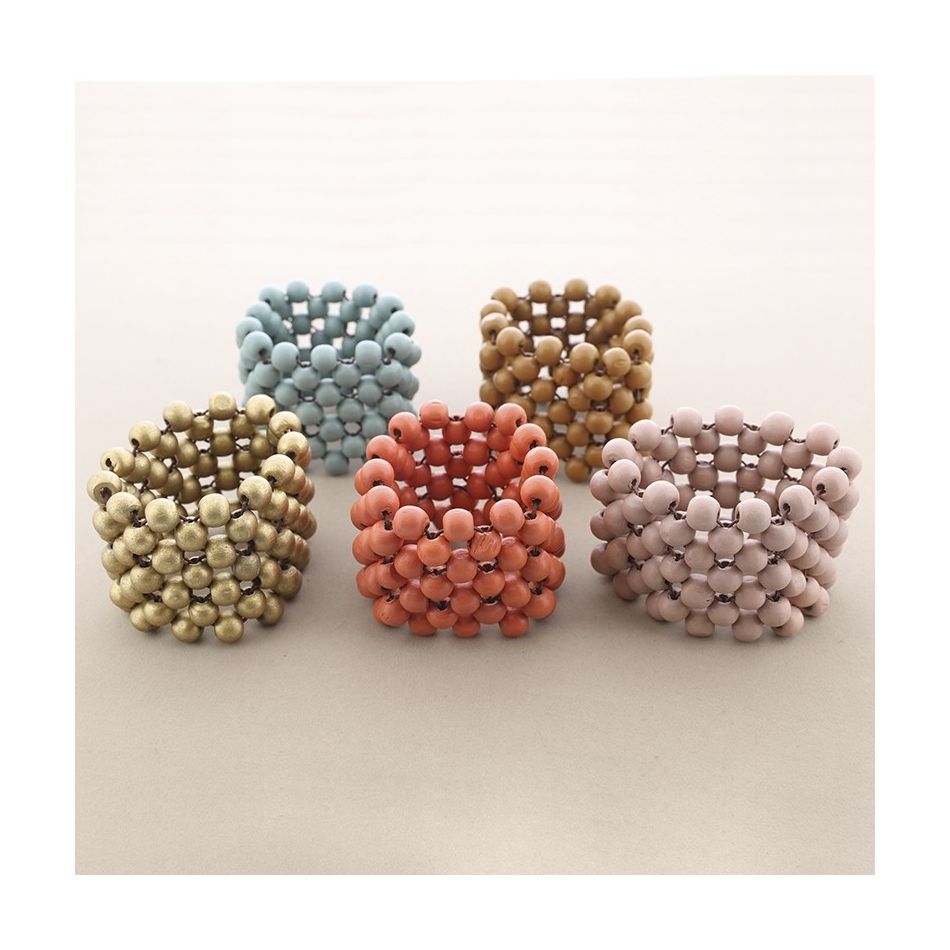 ELASTIC BRACELET WITH WOODEN BEADS