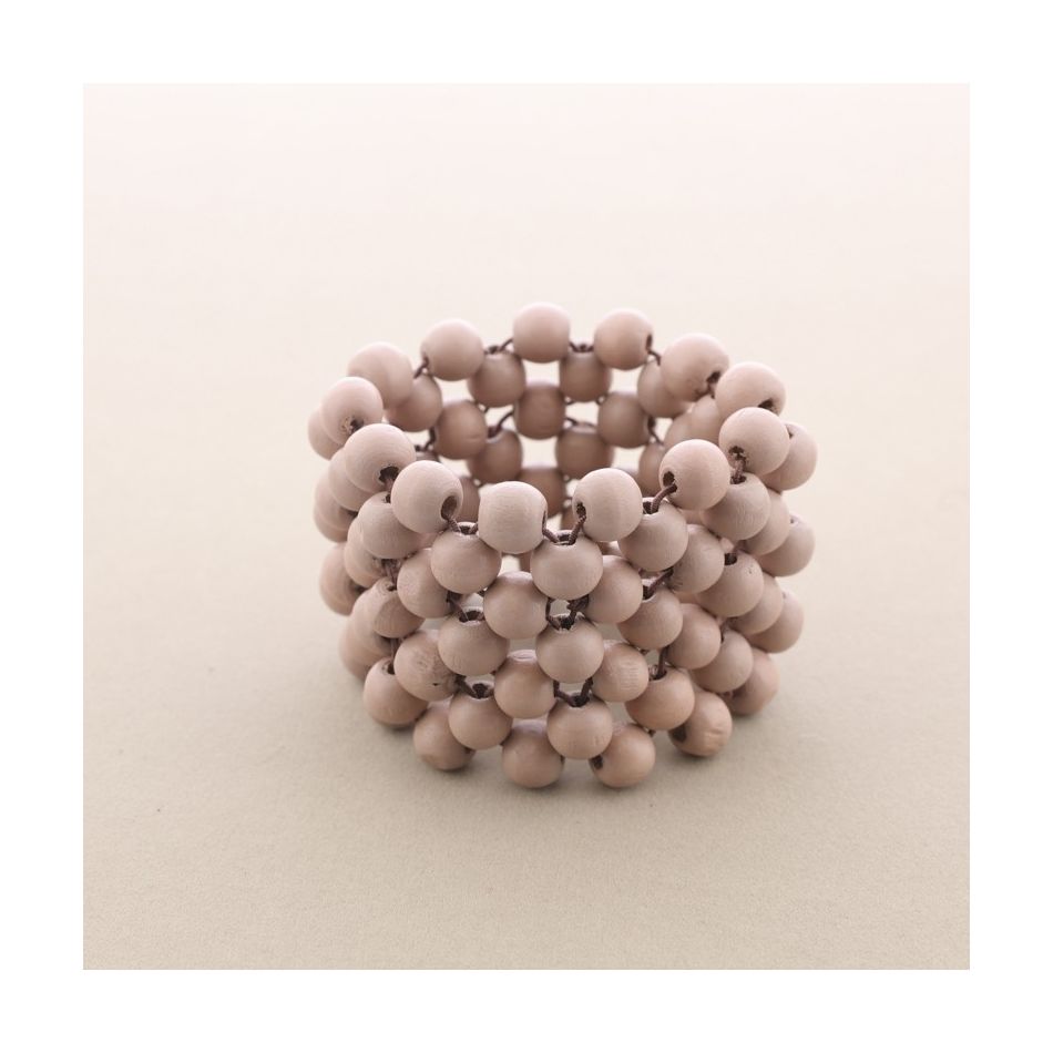 ELASTIC BRACELET WITH WOODEN BEADS