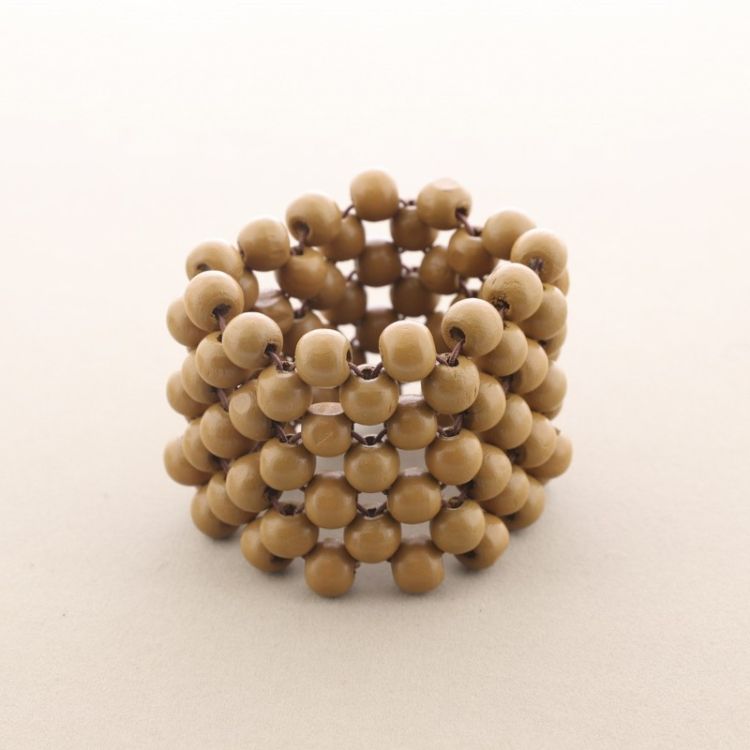 ELASTIC BRACELET WITH WOODEN BEADS