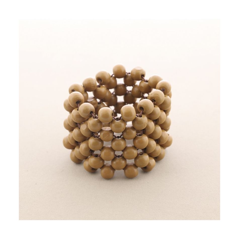 PULSERA ELÁSTICA CUENTAS MADERA
