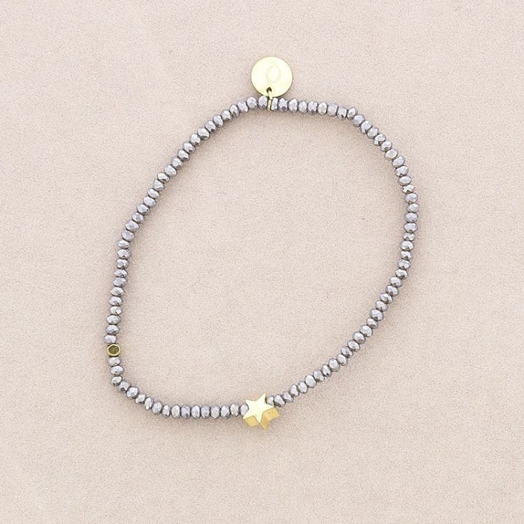 PULSERA ACERO CUENTAS CRISTALES ESTRELLA 2
