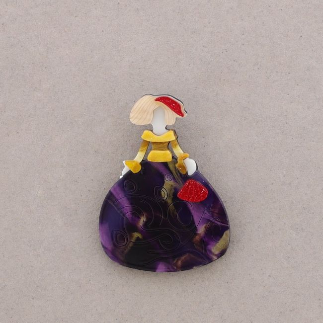 BROCHE MENINA RESINA