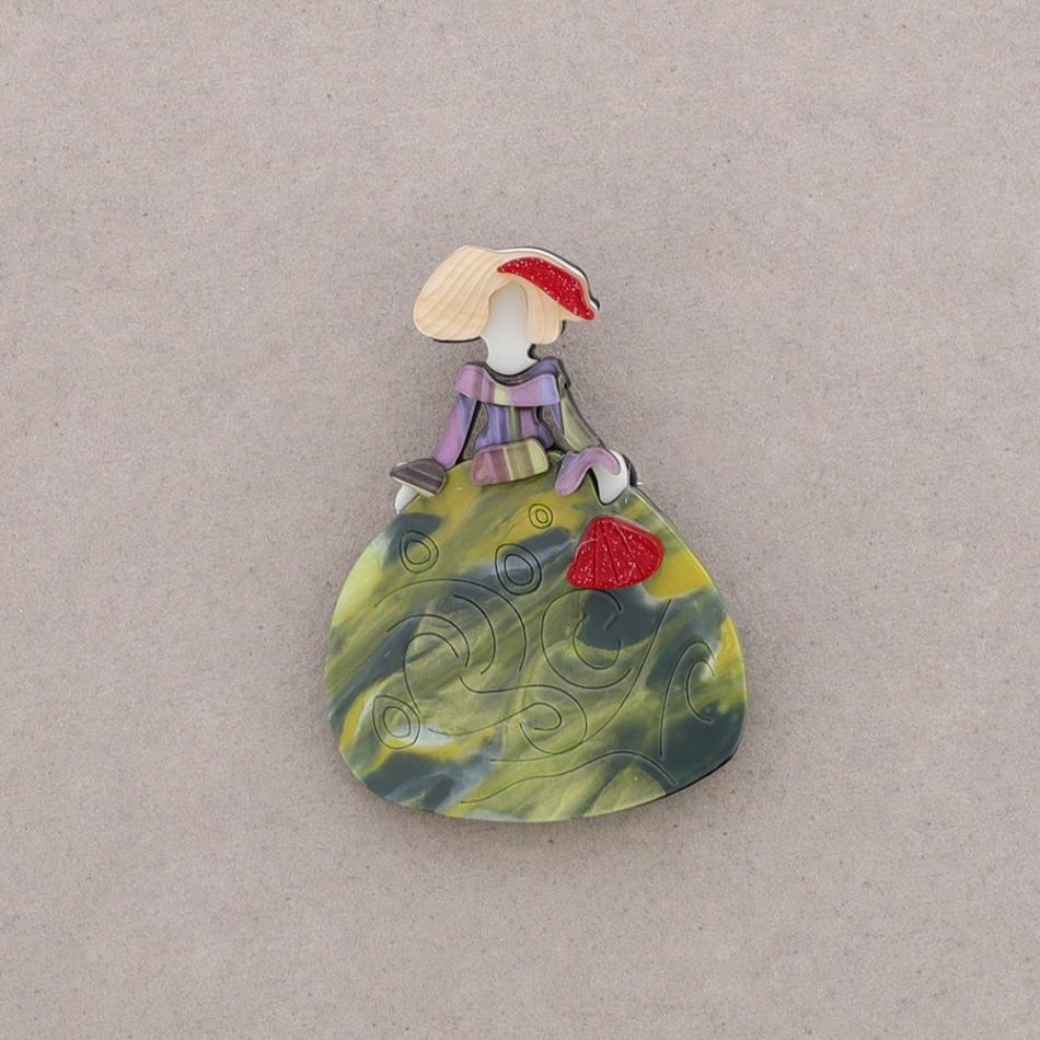 BROCHE MENINA RESINA
