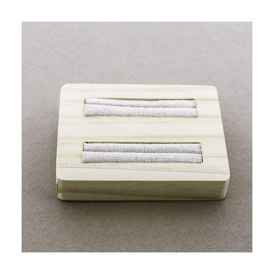 RING HOLDER DOUBLE ROW WOOD 6.8*8.5CM