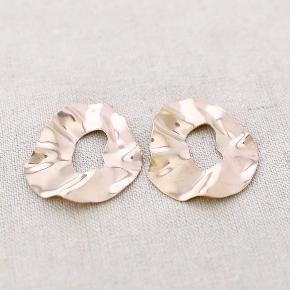 PENDIENTES ACERO ARO OVALADO RUGOSO