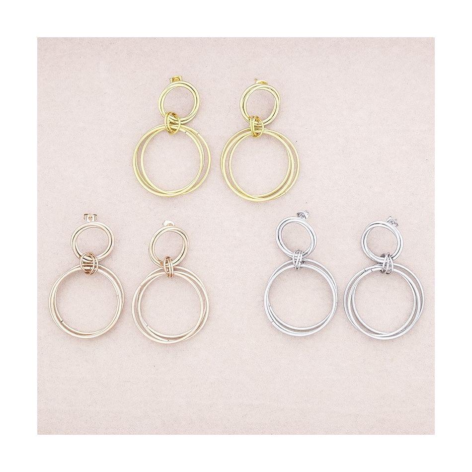 PENDIENTES ACERO MULTIANILLAS