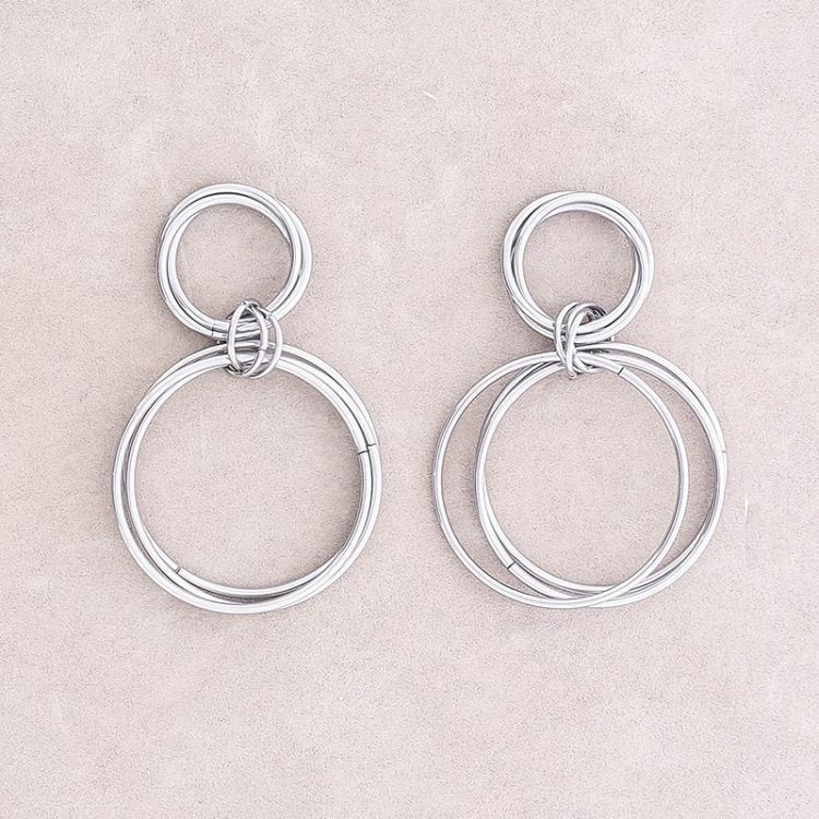 PENDIENTES ACERO MULTIANILLAS