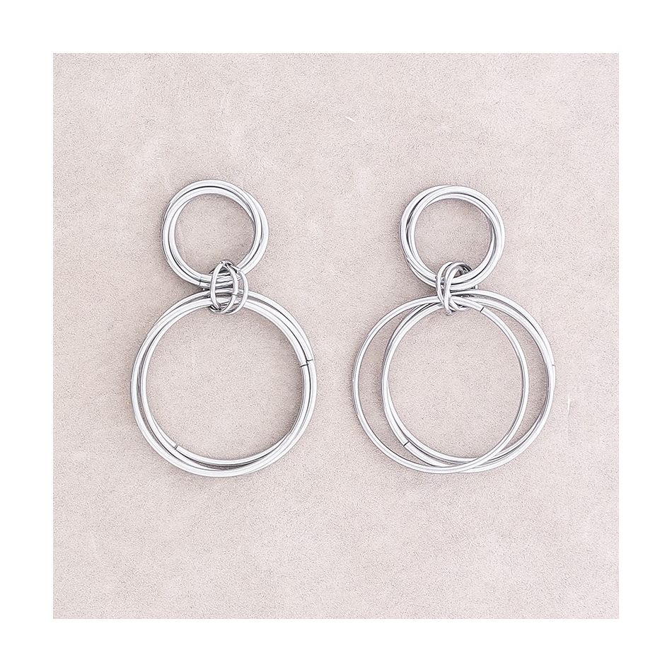 MULTI-RING STEEL EARRINGS