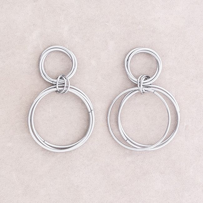 MULTI-RING STEEL EARRINGS