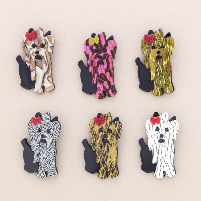RESIN PUPPY BROOCH