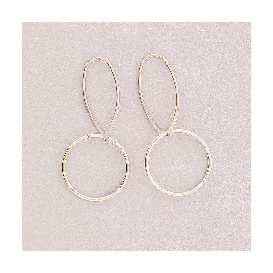 PENDIENTES ACERO COLGANTE ARO