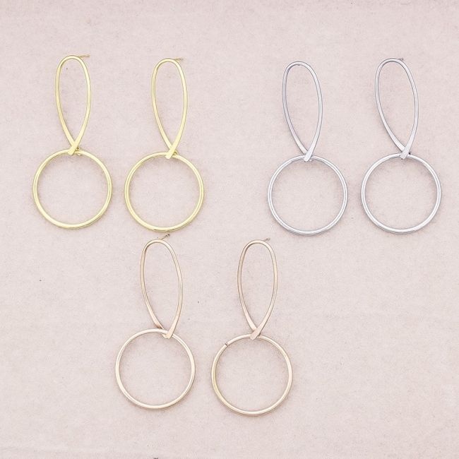 PENDIENTES ACERO COLGANTE ARO