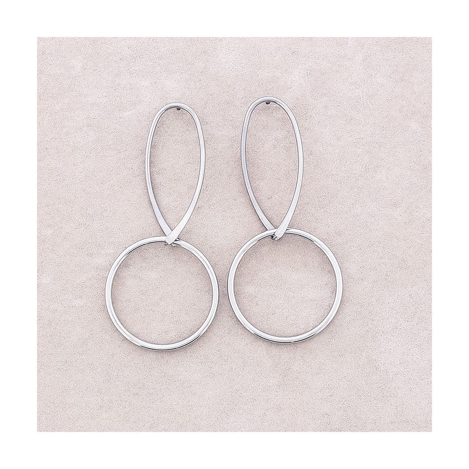 PENDIENTES ACERO COLGANTE ARO