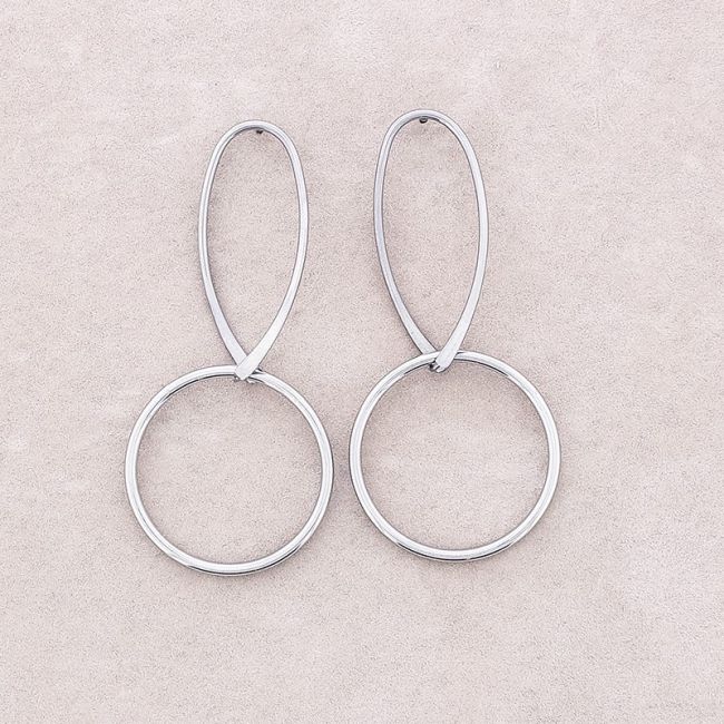 PENDIENTES ACERO COLGANTE ARO